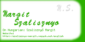 margit szalisznyo business card