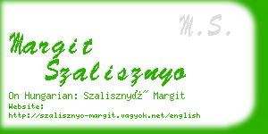 margit szalisznyo business card